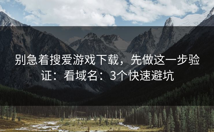 别急着搜爱游戏下载，先做这一步验证：看域名：3个快速避坑