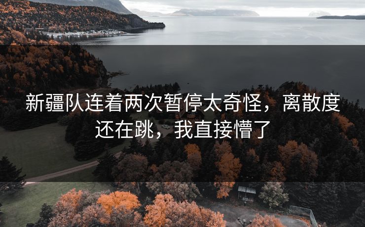 新疆队连着两次暂停太奇怪，离散度还在跳，我直接懵了